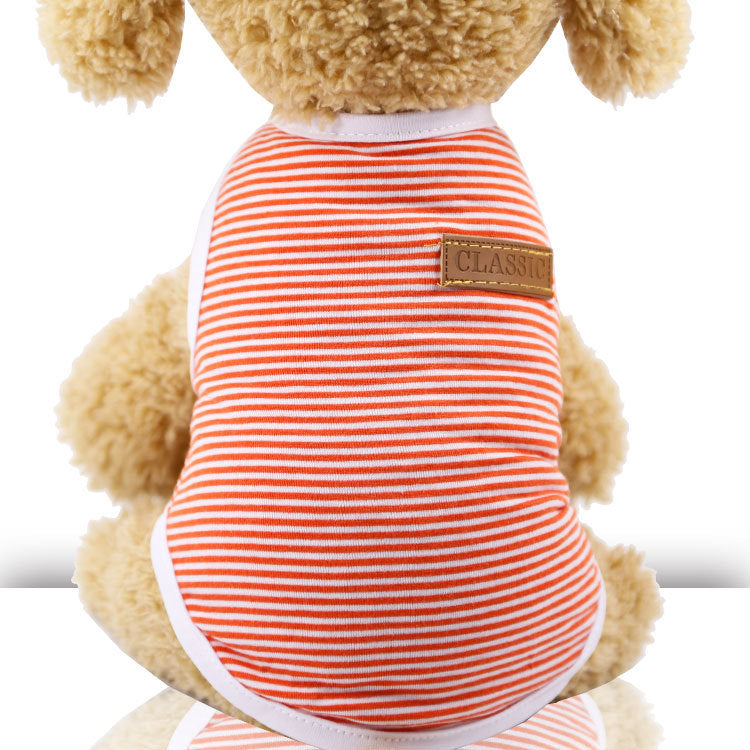 Soft Cotton Striped Vest for Small to Large Dogs and Cats