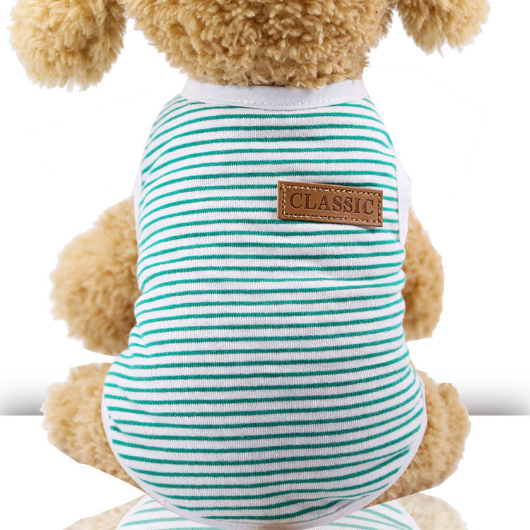 Soft Cotton Striped Vest for Small to Large Dogs and Cats