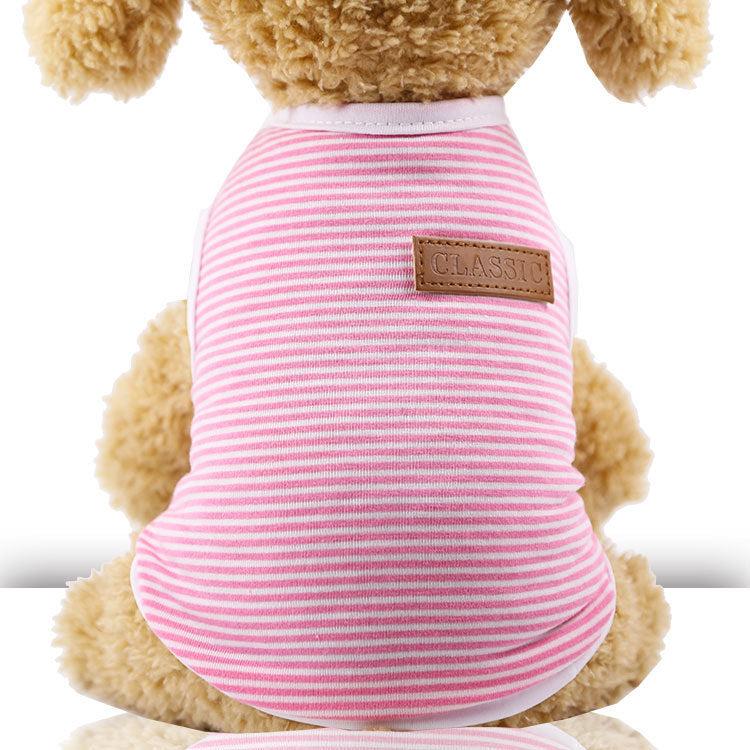 Soft Cotton Striped Vest for Small to Large Dogs and Cats