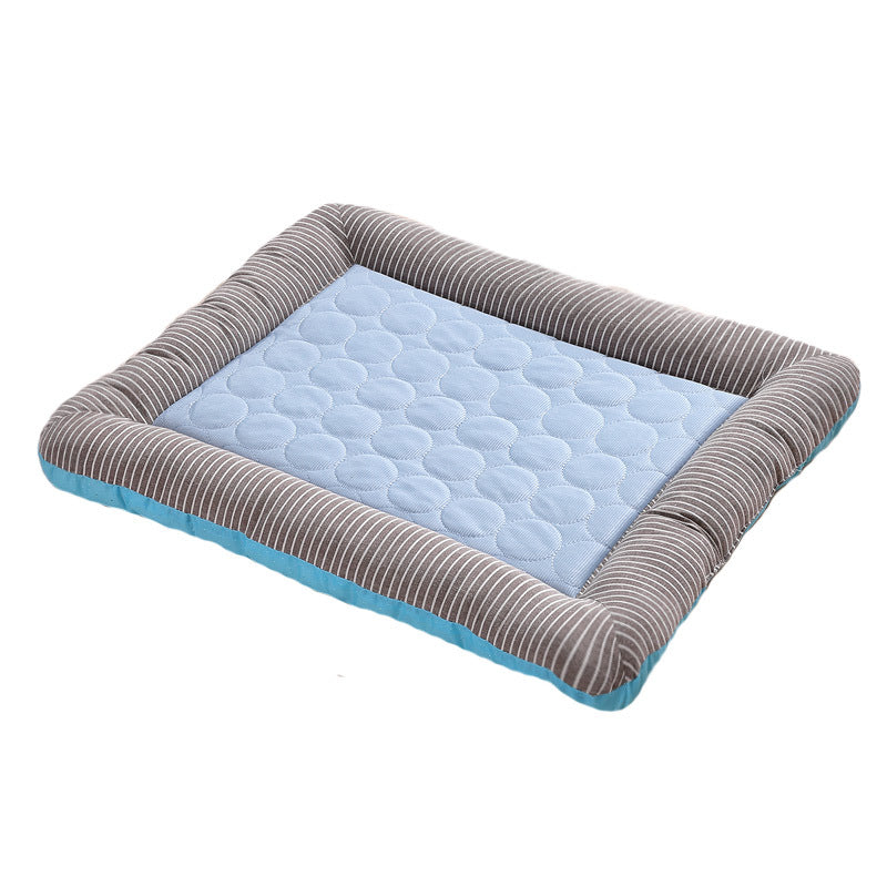Pet Cooling Pad Bed For Dogs Cats Puppy Kitten Cool Mat Pet Blanket Ice Silk Material Soft For Summer Sleeping  Blue Breathable - kindoPet