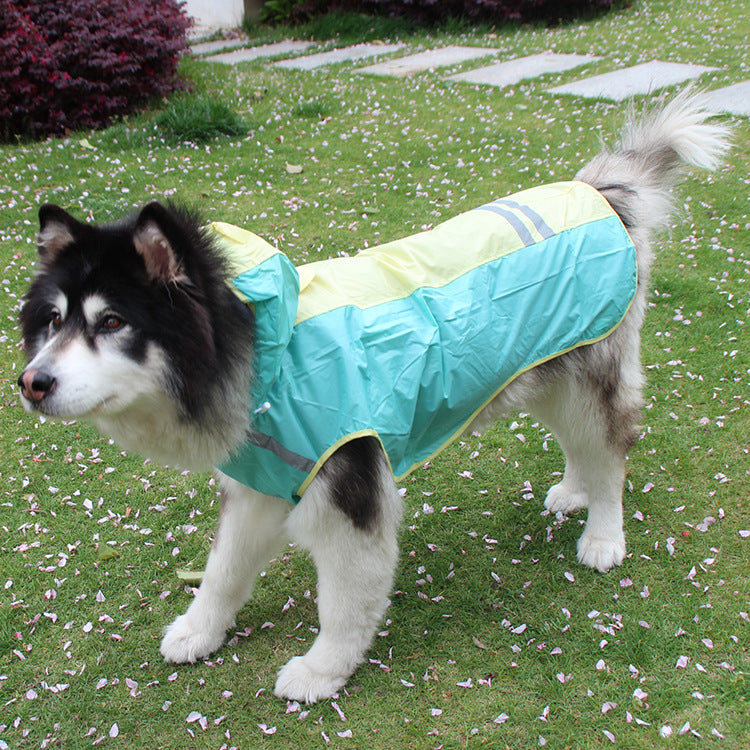 Reflective Cloak Raincoat with Hood for Big Dogs, for dogs.