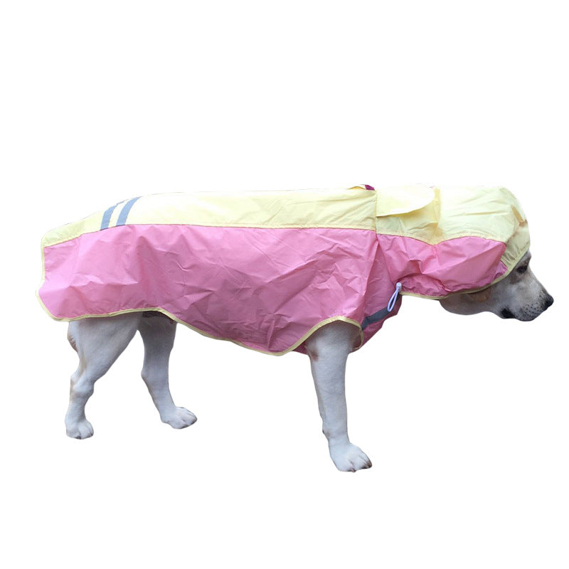 Reflective Cloak Raincoat with Hood for Big Dogs, for dogs.