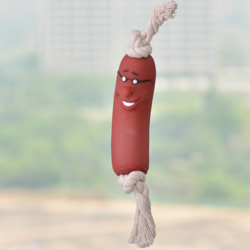 Sausage-Shaped Silicone Chew Toy for Dental Care