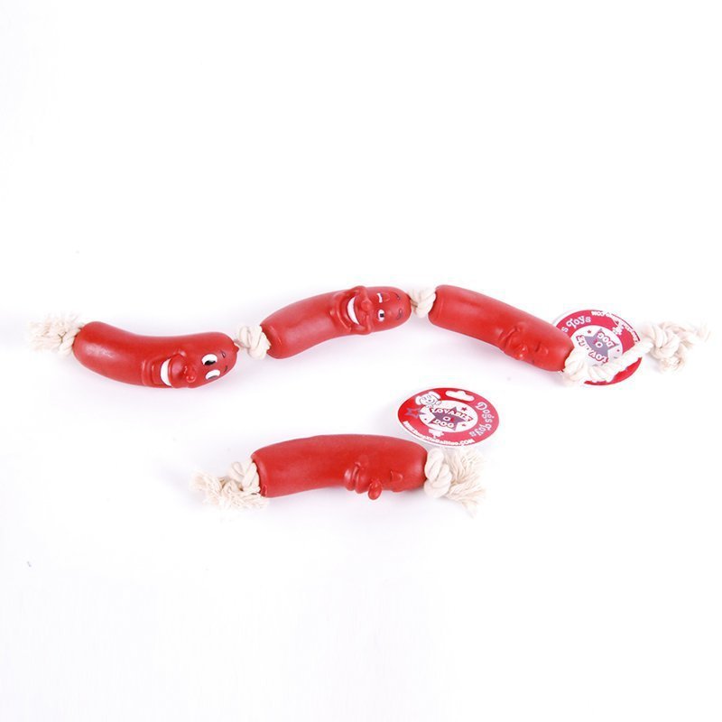 Sausage-Shaped Silicone Chew Toy for Dental Care