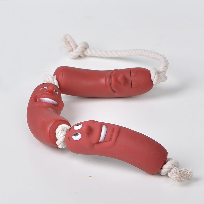 Sausage-Shaped Silicone Chew Toy for Dental Care