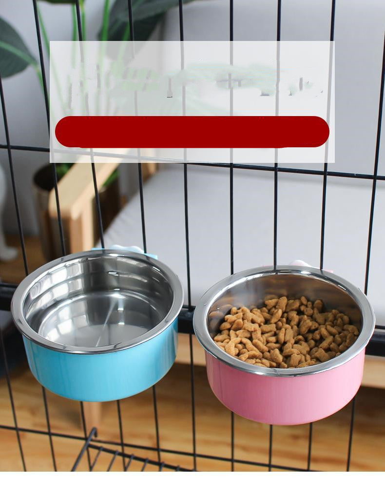 Stainless Steel Hanging Bowl for Dog and Cat Cages