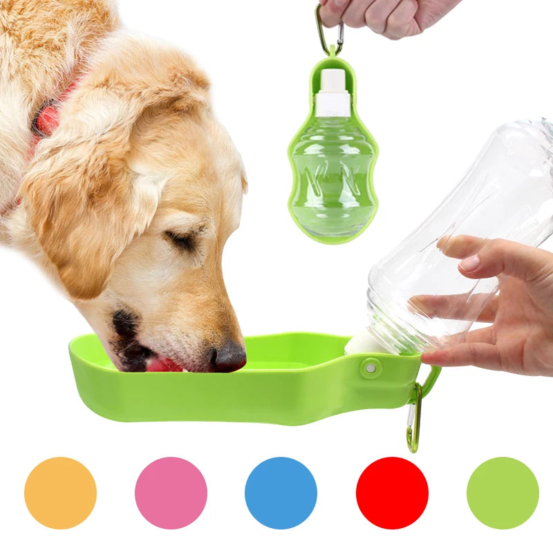 Portable Drinking Bottle with Removable Top for Dogs and Cats