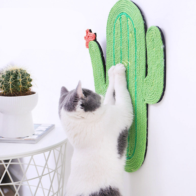 Sisal Cat Scratch Pad with Catnip and Play Wand, for cats.