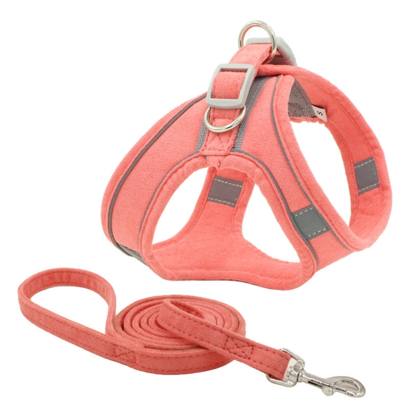 Soft Suede Reflective Chest Harness Vest, for dogs.