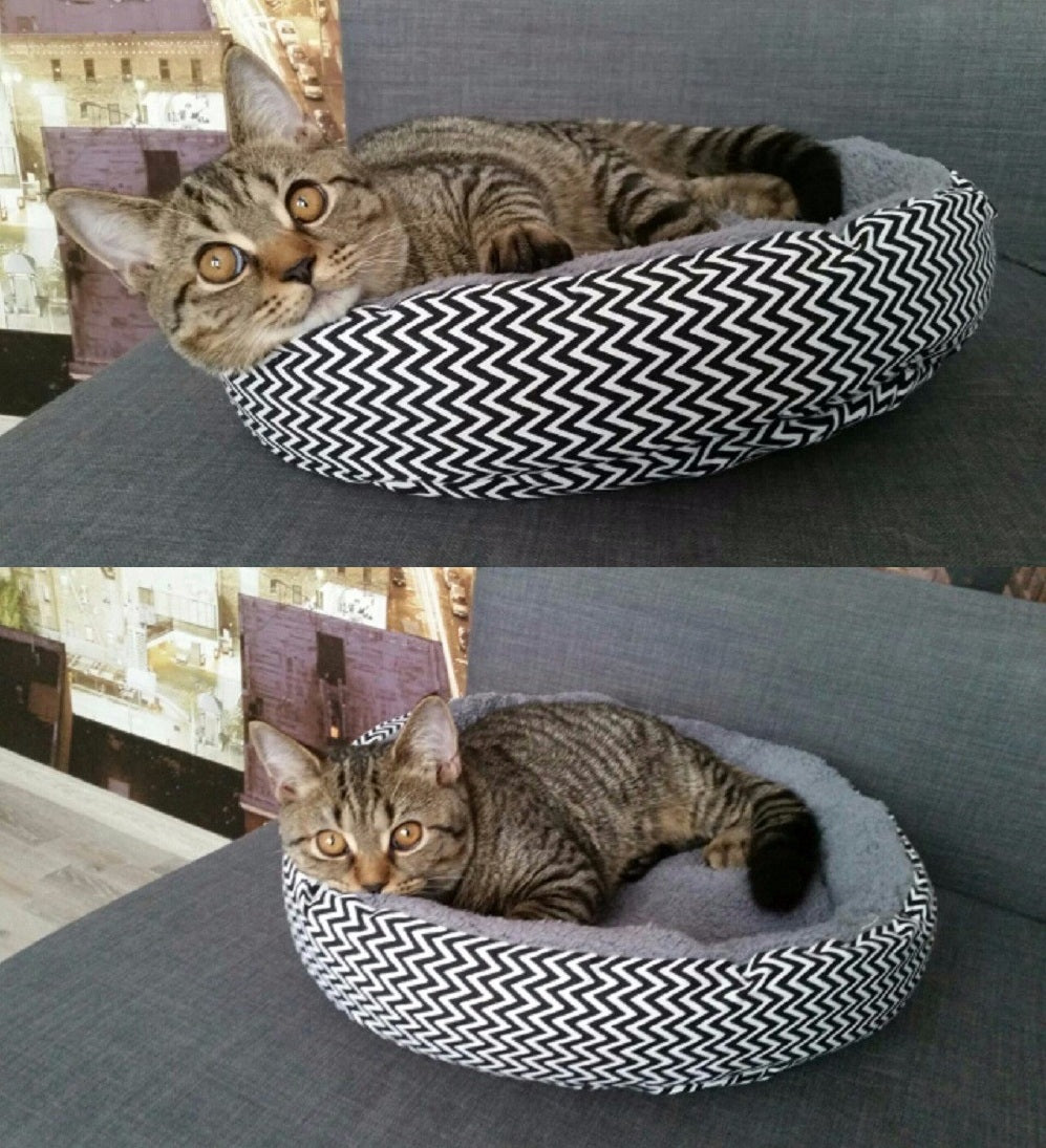 Round Deep-Sleep Kennel Bed, for cats.