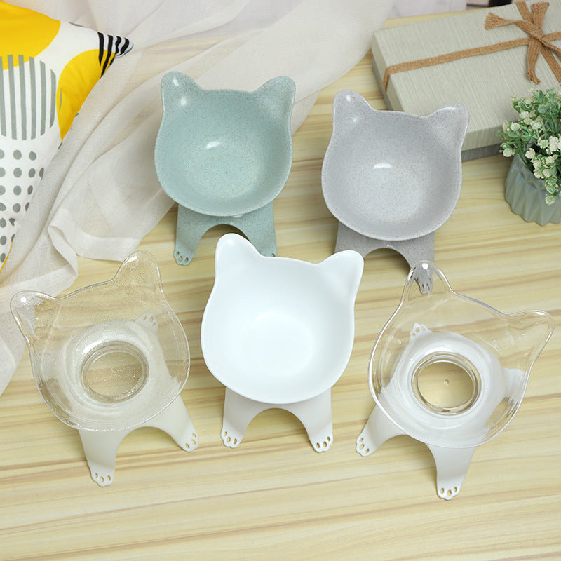 Cat-Ear Shaped Single Feeding Bowl, for dogs and cats.