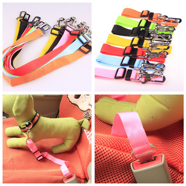 Adjustable Clip-On Car Safety Belt for Dog Travel