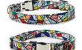 Ethnic Print Collar with Semi-Metal Buckle, for dogs and cats.