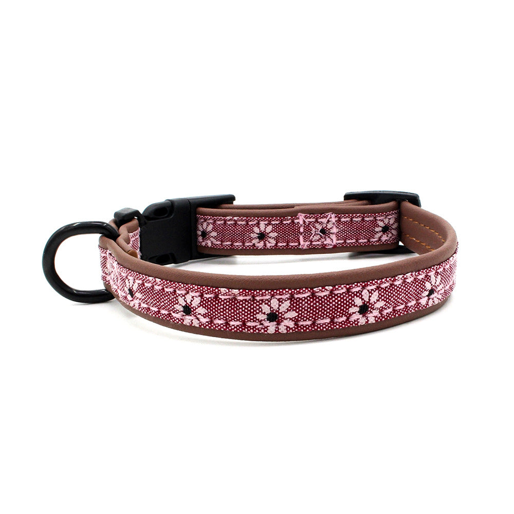 Adjustable Dog Collar with Plastic Buckle, XS to L, for dogs.