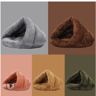 Triangle Pet Nest in Polar Fleece with PP Cotton, S or L, for dogs.