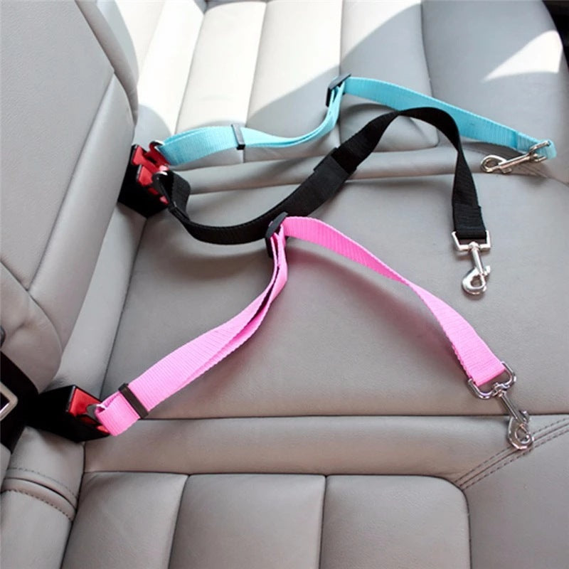 Adjustable Pet Cat Dog Car Seat Belt Pet Seat Vehicle Dog Harness Lead Clip Safety Lever Traction Dog Collars Dogs Accessoires Pets Products - kindoPet