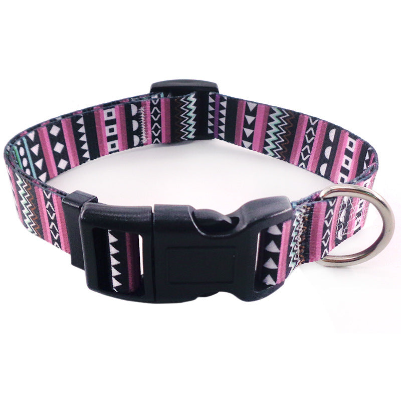 Bohemian Print Dog Collar in Three Sizes and Colors, for dogs.
