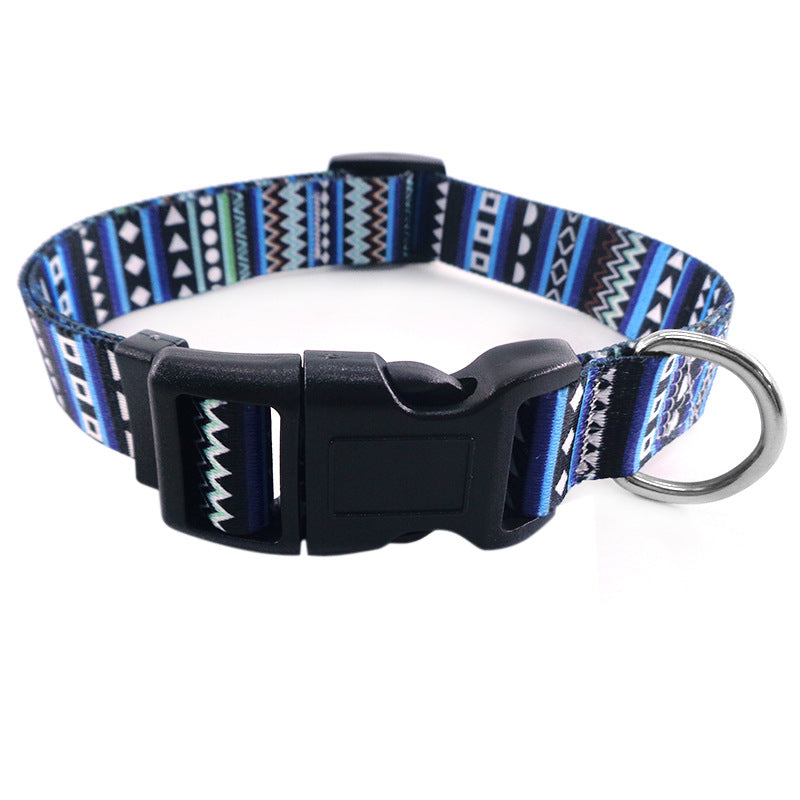 Bohemian Print Dog Collar in Three Sizes and Colors, for dogs.