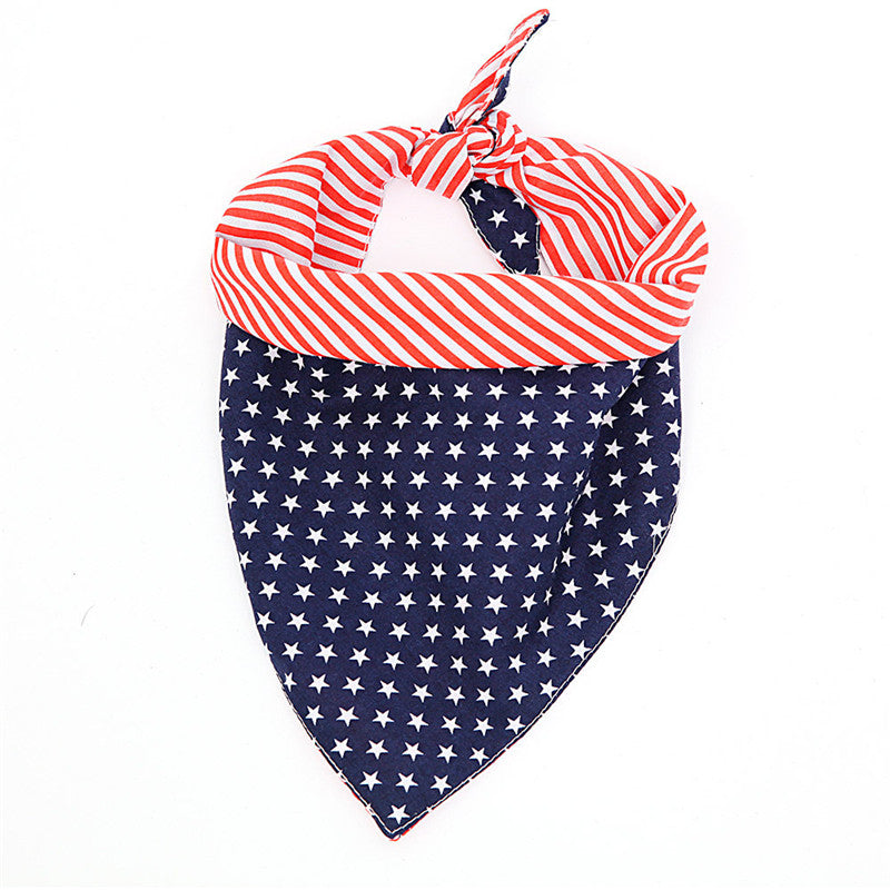 American Flag Print Triangle Bandana, for dogs.