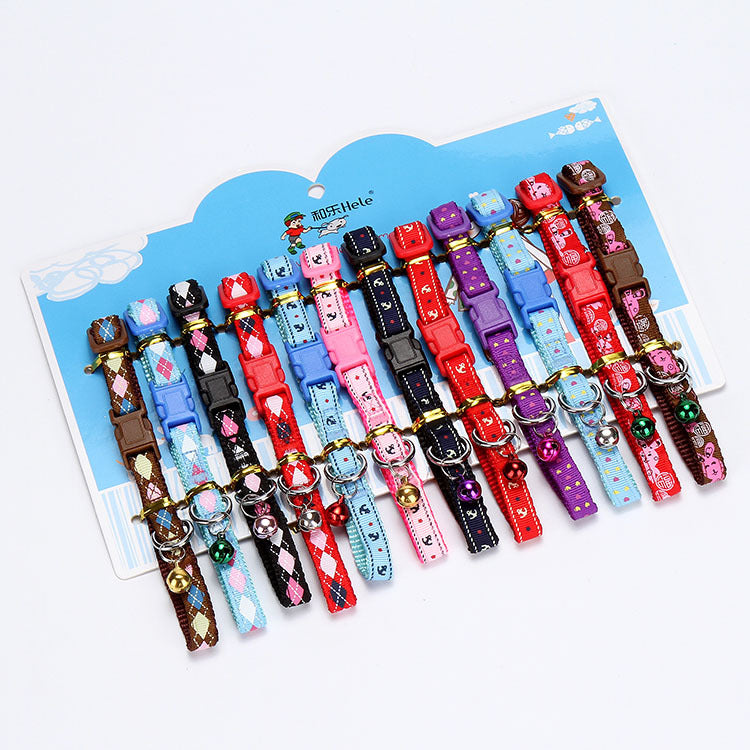 Geometric Print Bell Collar, for dogs and cats.