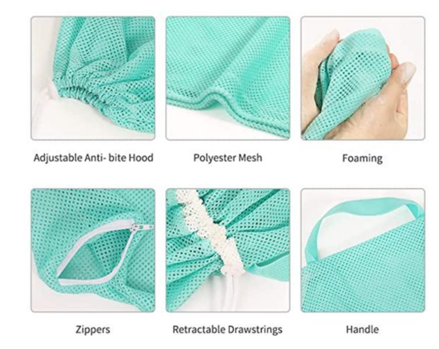 Mesh Cat Bathing Bag for At-Home Grooming Tasks, for cats.
