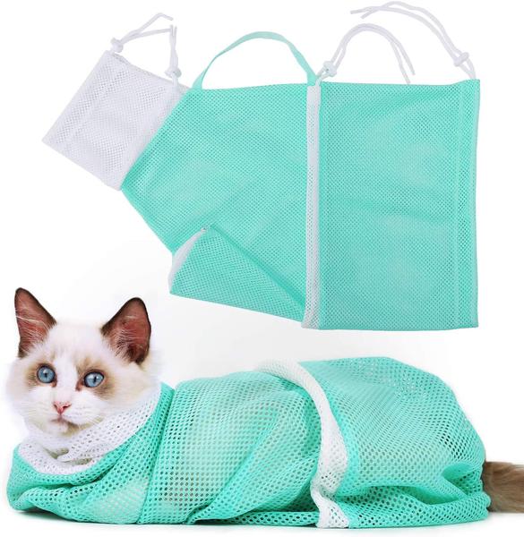 Mesh Cat Bathing Bag for At-Home Grooming Tasks, for cats.