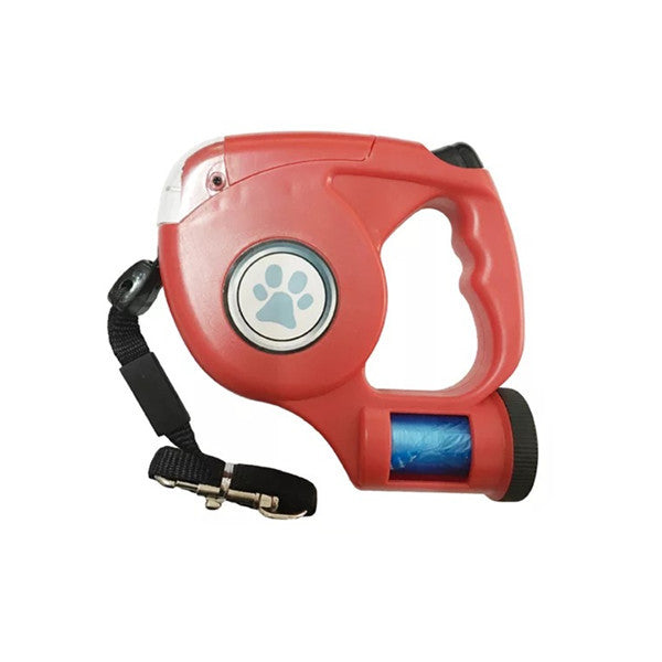 LED Dog Leash with Built-In Waste Bag Dispenser, for dogs.