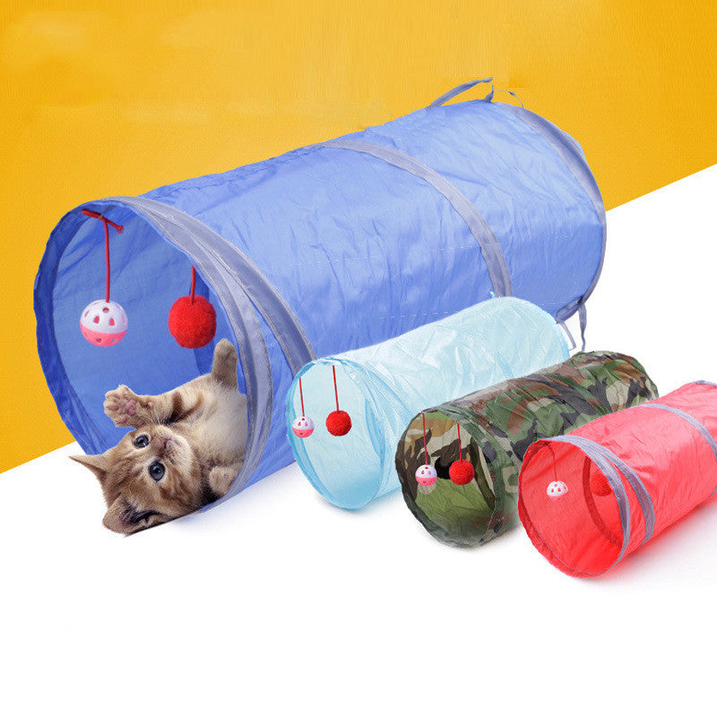 Collapsible Crinkle Paper Tunnel Toy, for cats.