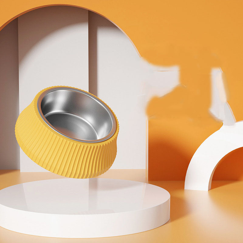 Separable Two-Piece Stainless Steel Food Bowl, for dogs and cats.