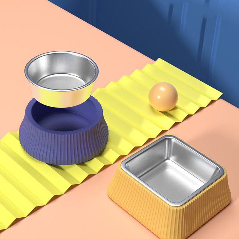 Separable Two-Piece Stainless Steel Food Bowl, for dogs and cats.