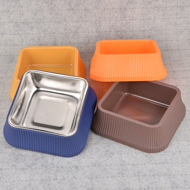 Separable Two-Piece Stainless Steel Food Bowl, for dogs and cats.