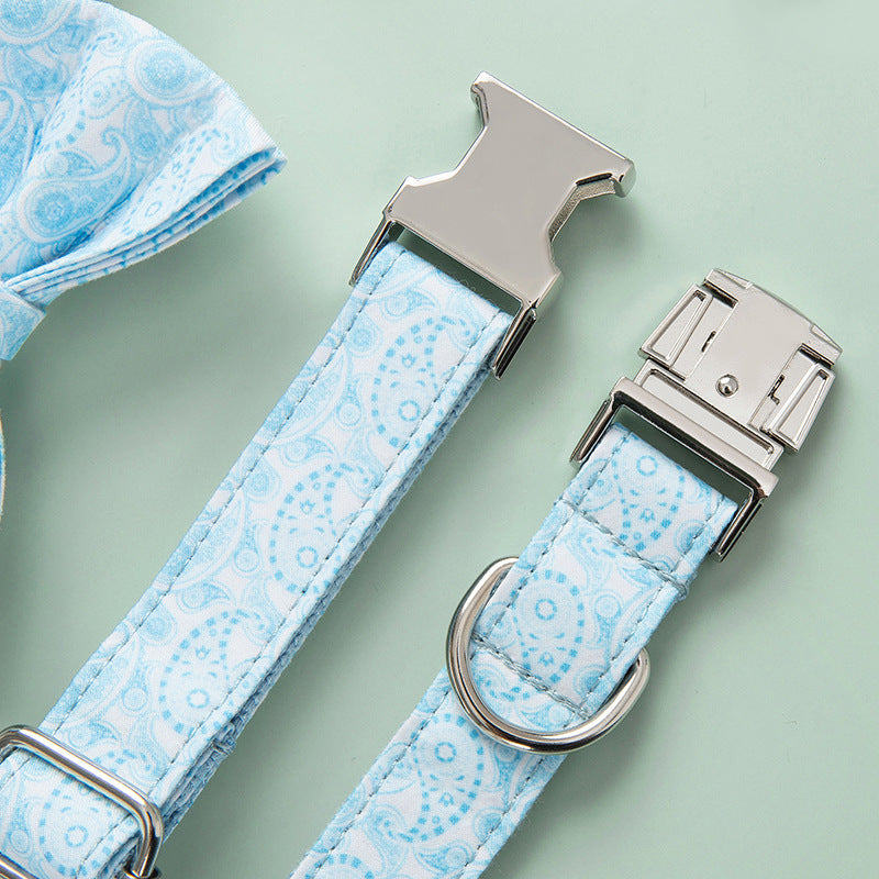 Zinc Alloy Buckle Dog Collar with Bow Accent Option, for dogs.