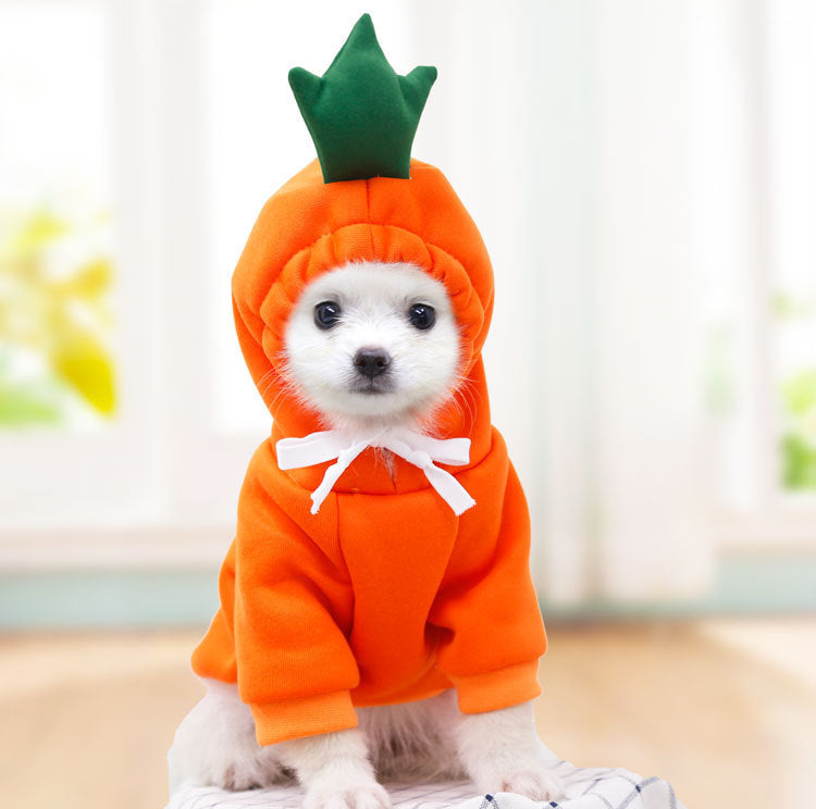 Cute Fruit Dog Clothes For Small Dogs Hoodies Winter Warm Fleece Pet Clothing Puppy Cat Costume Coat For French Chihuahua Outfit - kindoPet