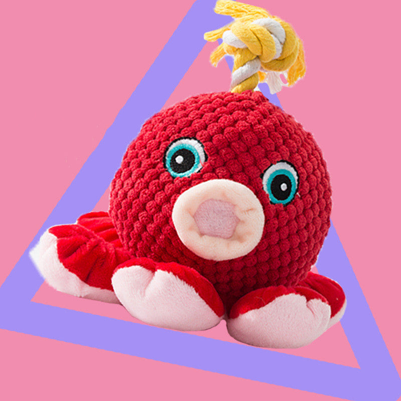Plush Squeaky Dog Toy, Seahorse or Octopus Shape, for dogs.