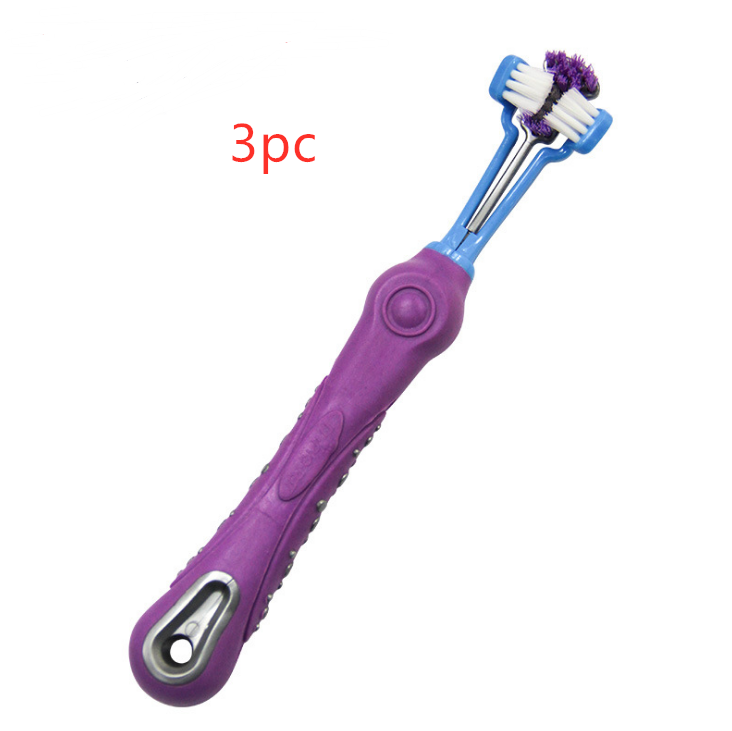 Three-Sided Dog Toothbrush for Easier Teeth Cleaning, for dogs.