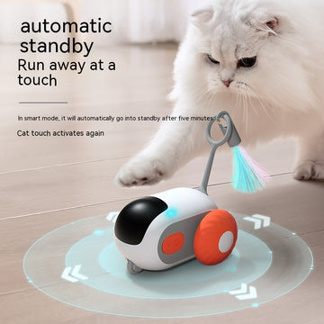 Remote Control Interactive Cat Car Toy – USB Rechargeable Self-Moving – size reference