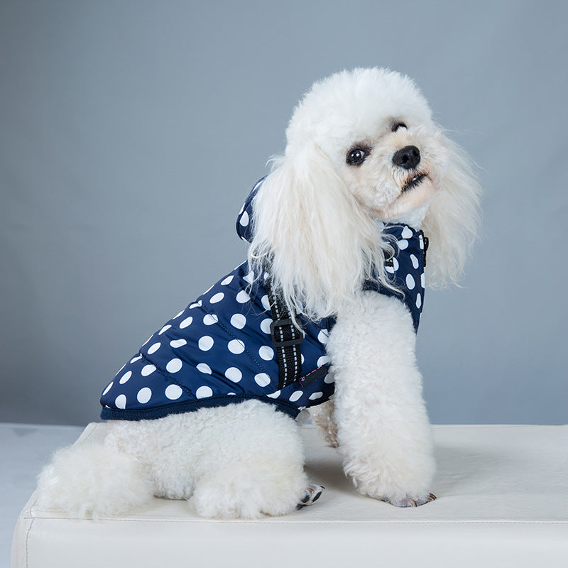 Polka-Dot Padded Winter Vest, for dogs.