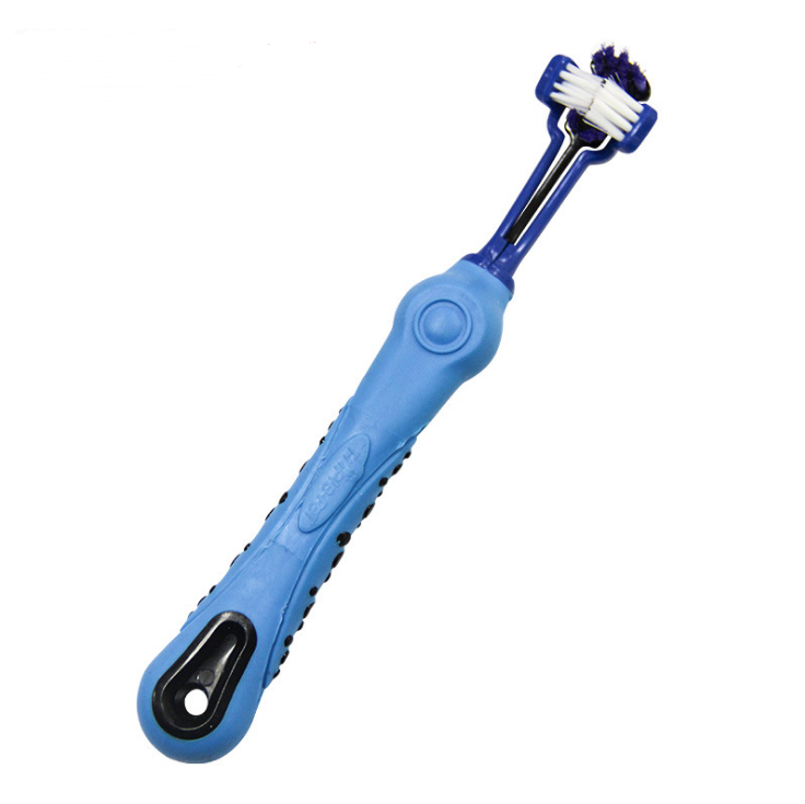 Three-Sided Dog Toothbrush for Easier Teeth Cleaning, for dogs.