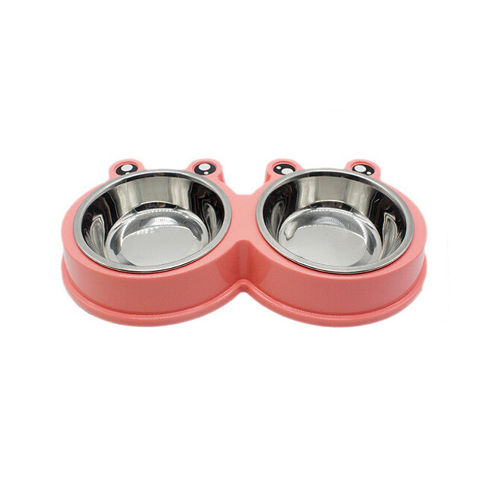 Double-Sided ABS Food and Water Bowl Set, for dogs and cats.