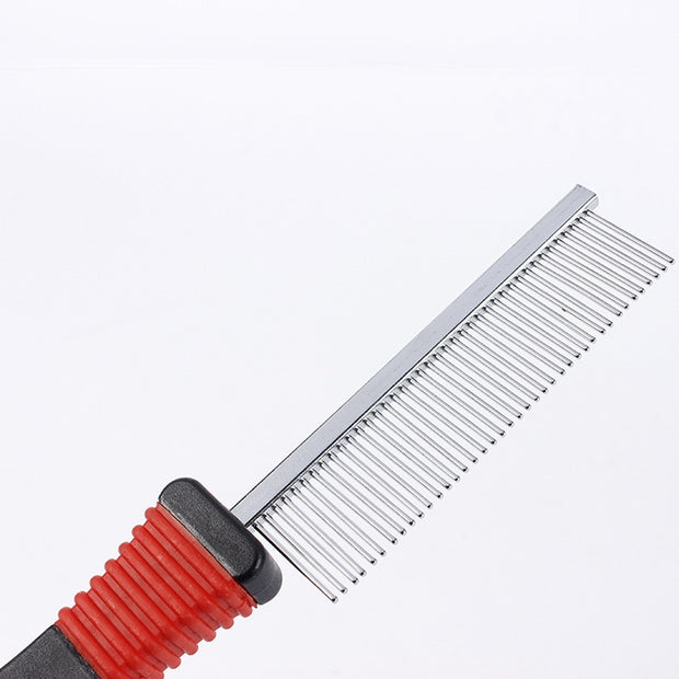 Double Row Density Pet Comb for Detangling and Grooming – size reference