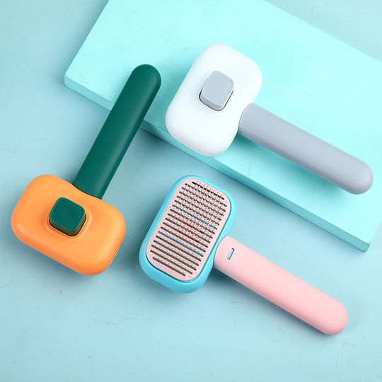 Stainless Steel Pet Dematting Brush – Open-Knot Grooming Comb – side view
