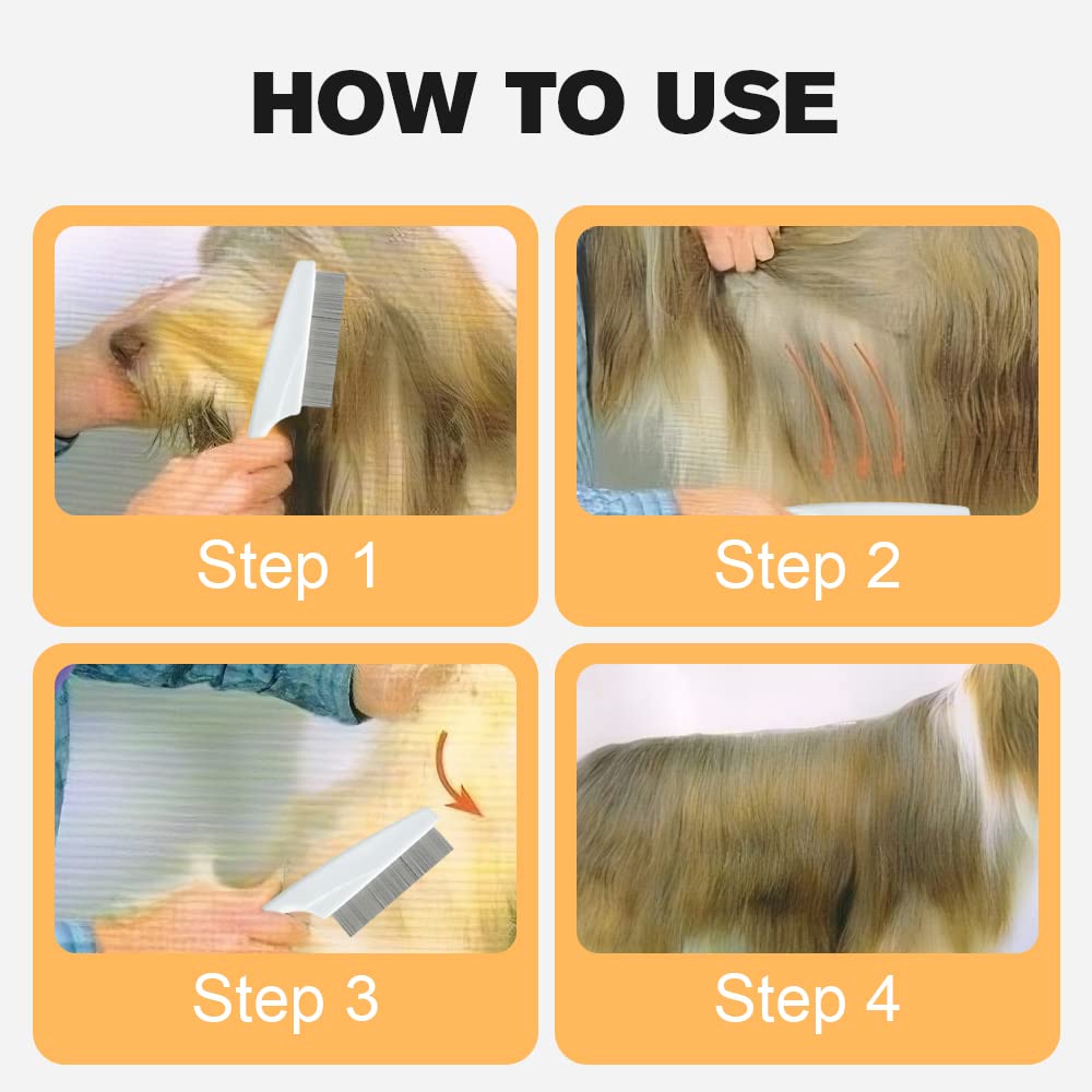 Fine-Tooth Grooming Comb for Tear Stains, S or L, for dogs and cats.