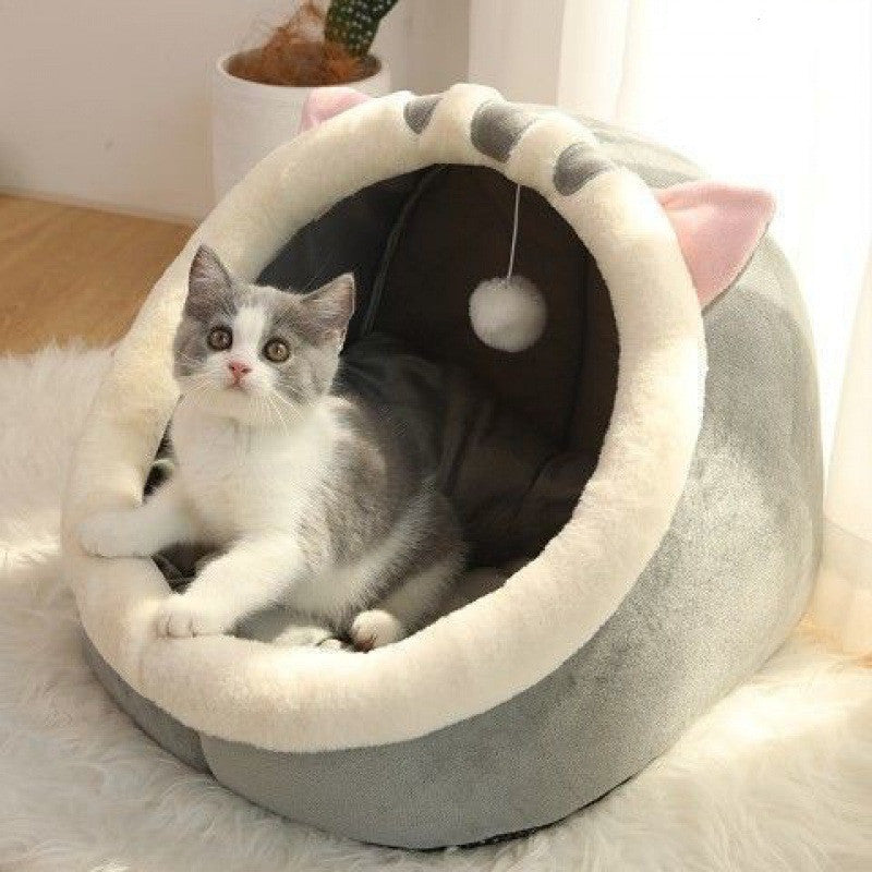Semi-Enclosed Removable-Cover Print Cat House, for cats.