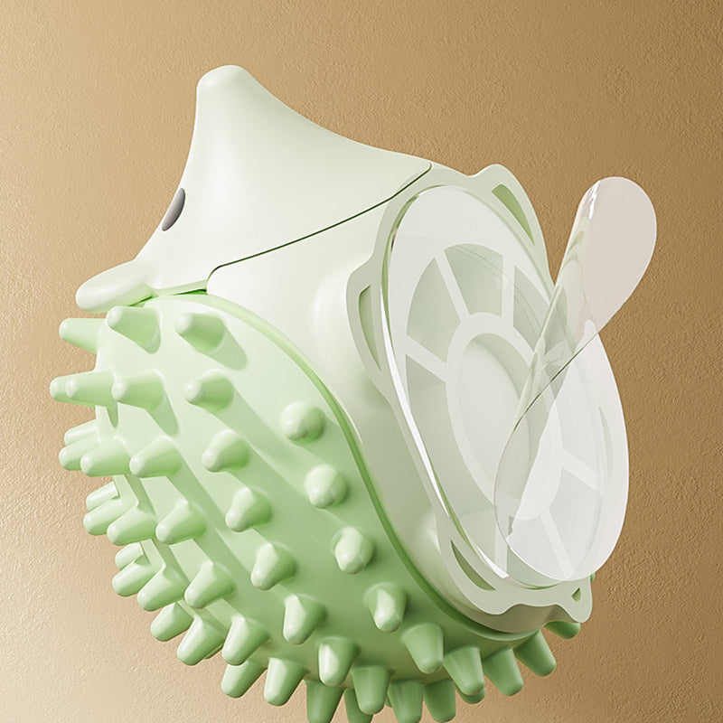 Wall-Corner Cat Self-Groomer with Massage Comb, for cats.
