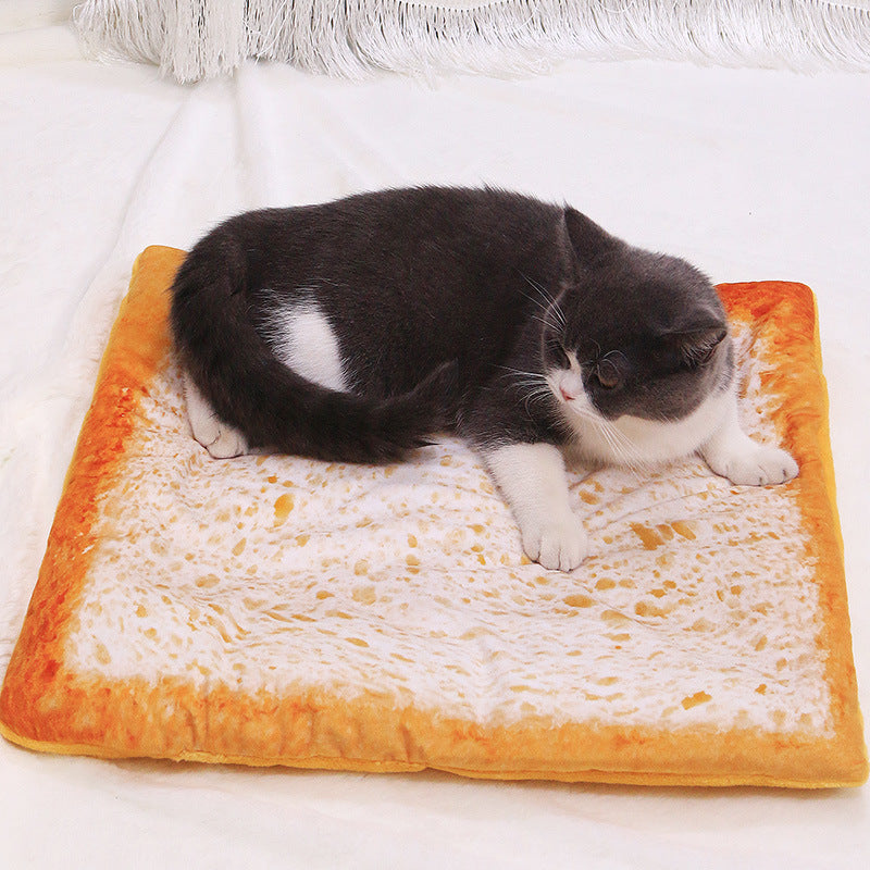 Avocado and Pizza Shaped Pet Bed Mat with Raised Rim, for dogs and cats.