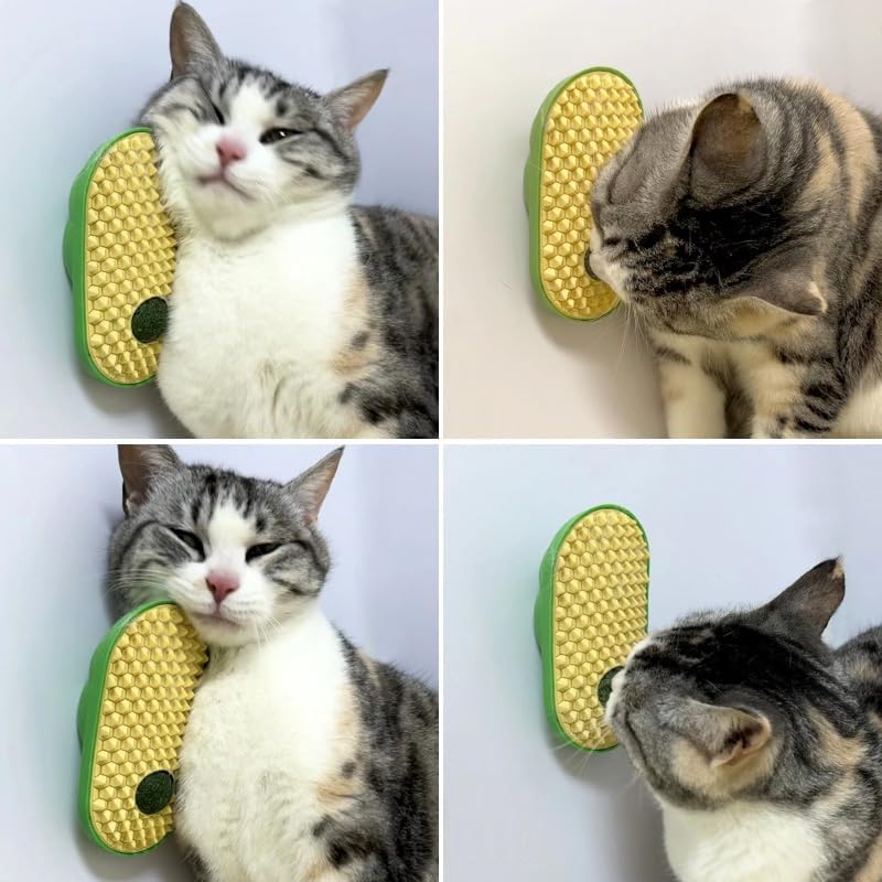 Wall-Mount Catnip Massage Ball Corner Toy, for cats.