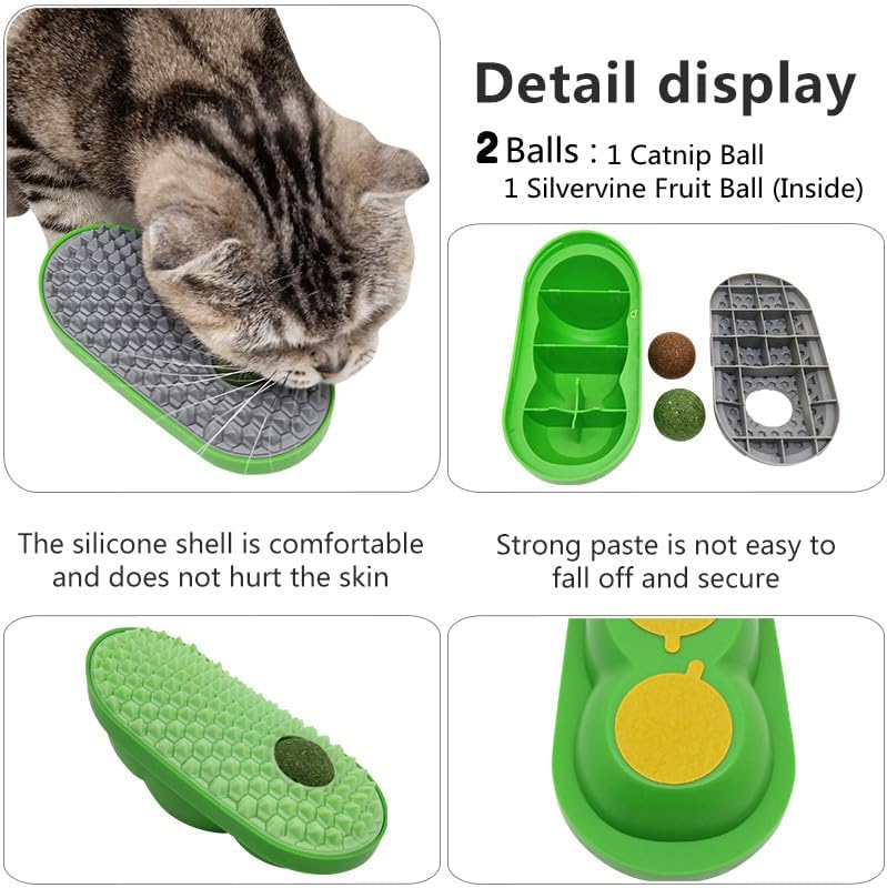 Wall-Mount Catnip Massage Ball Corner Toy, for cats.
