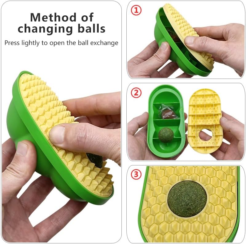 Wall-Mount Catnip Massage Ball Corner Toy, for cats.