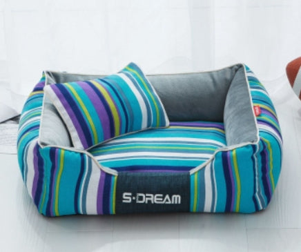 Striped Cloth Pet House, for dogs and cats.