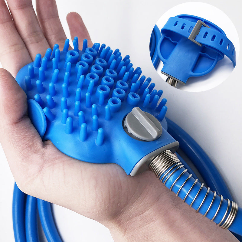 Outdoor Shower Bath Brush with Hose Attachment